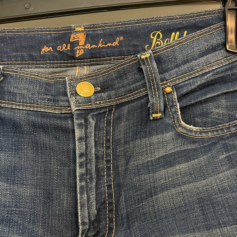 7 For All Mankind Dark Blue Bell bottom Jeans - Picture 3 of 6